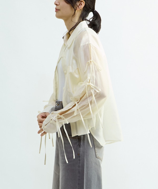 【HL】SHEER RIBBON SHIRT 詳細画像 8