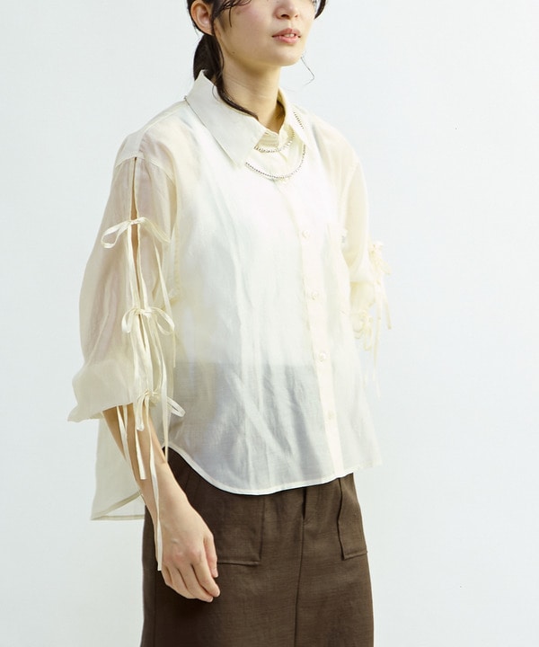 【HL】SHEER RIBBON SHIRT 詳細画像 9