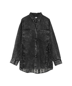 ACID WASHING LACE DOCKING SHIRT