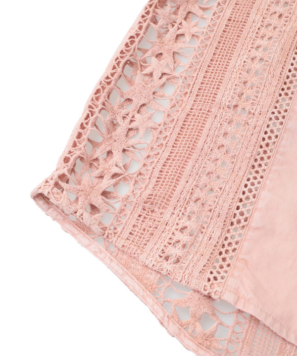 ACID WASHING LACE DOCKING SHIRT 詳細画像 10