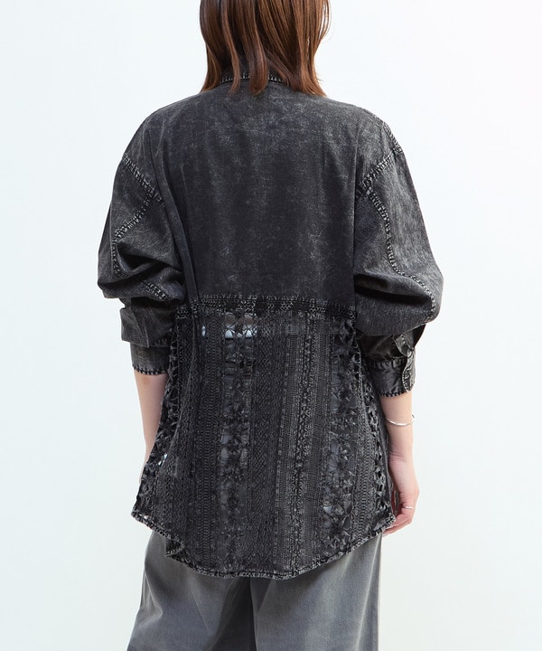 ACID WASHING LACE DOCKING SHIRT 詳細画像 17