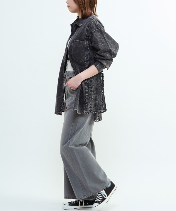 ACID WASHING LACE DOCKING SHIRT 詳細画像 18