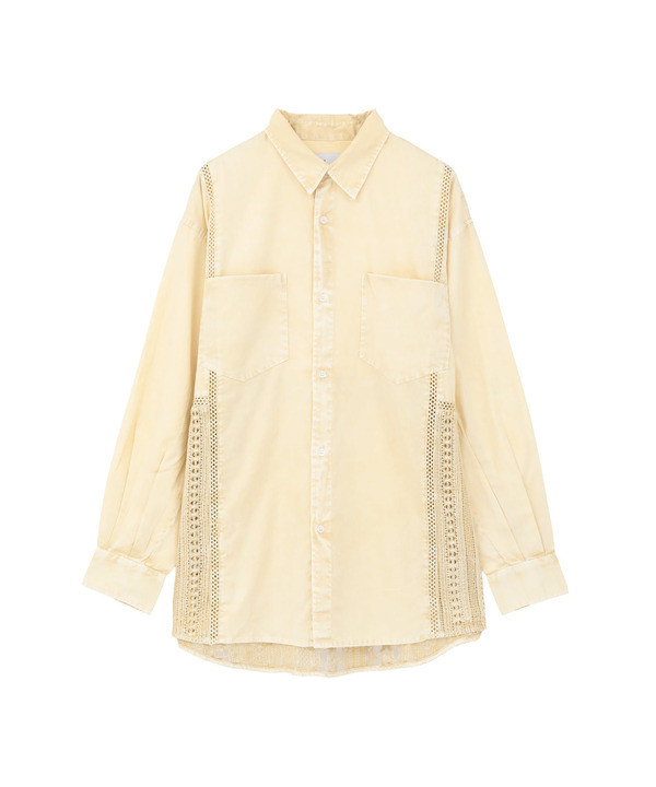 ACID WASHING LACE DOCKING SHIRT 詳細画像 7