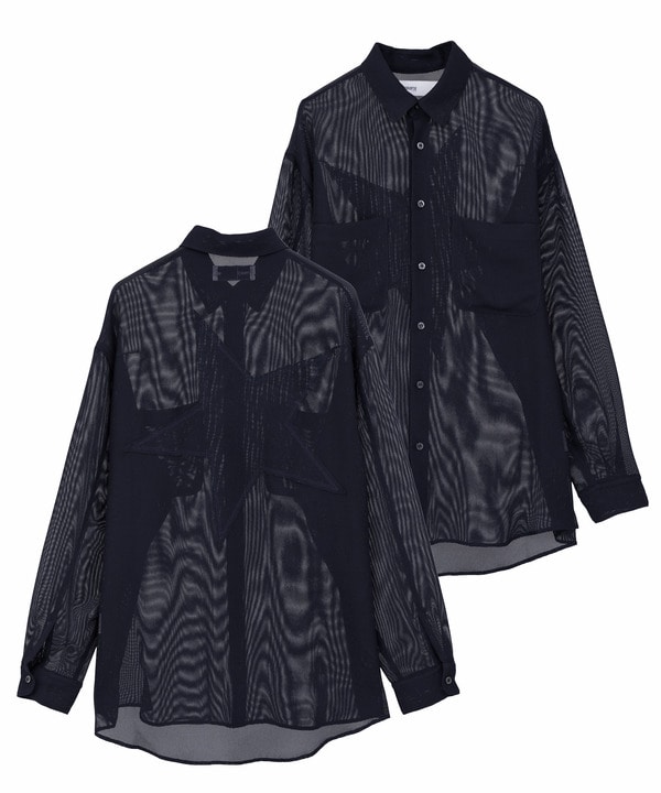 BACK STAR★ MESH SHIRT 詳細画像 ネイビー 1