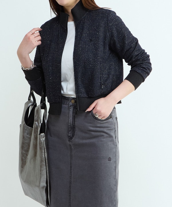 GLITTER TWEED BLOUSON 詳細画像 ネイビー 1