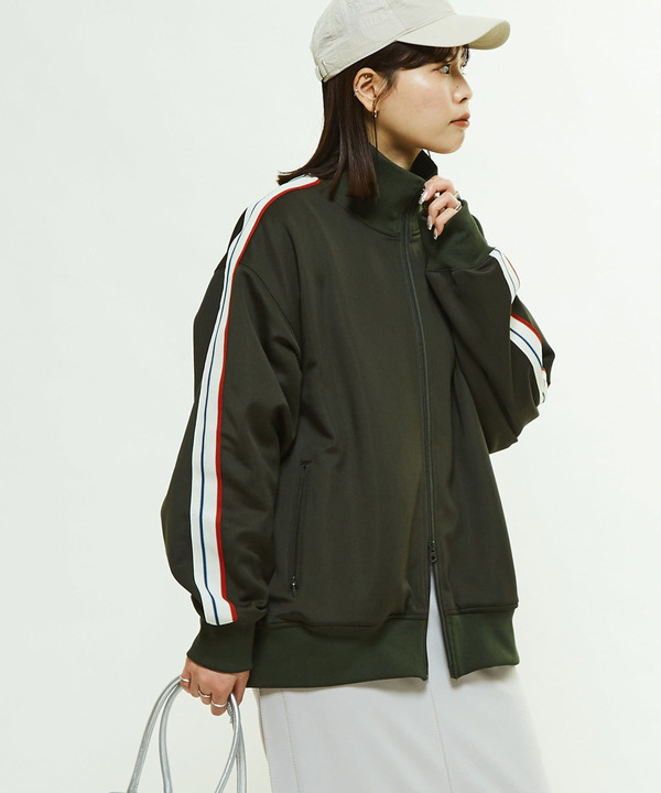 SIDE LINE LOOSE TRACK JACKET(UNISEX) 詳細画像 オリーブ 1