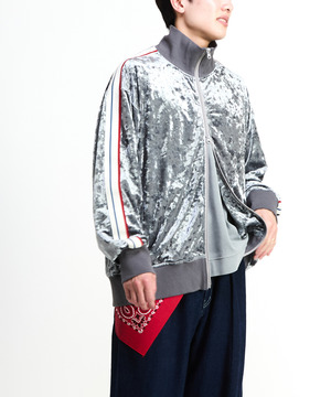 SIDE LINE CRASHED VELOR TRACK JACKET