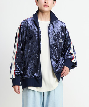 SIDE LINE CRASHED VELOR TRACK JACKET