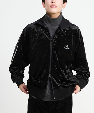SIDE LINE CRASHED VELOR TRACK JACKET