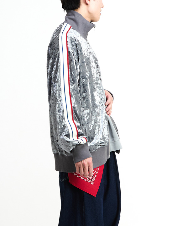 SIDE LINE CRASHED VELOR TRACK JACKET 詳細画像 4