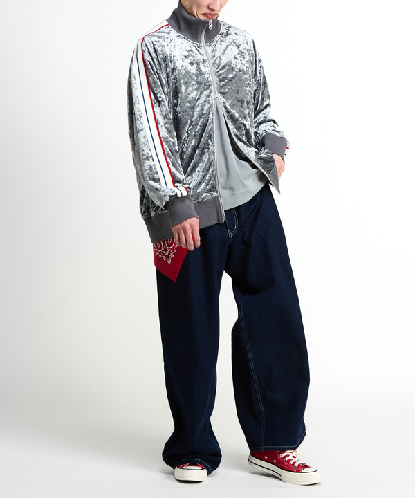 SIDE LINE CRASHED VELOR TRACK JACKET 詳細画像 5