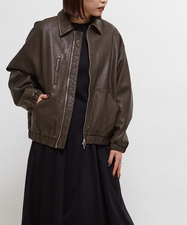 【HL】VINTAGE SYNTHETIC LEATHER BLOUSON 詳細画像 5