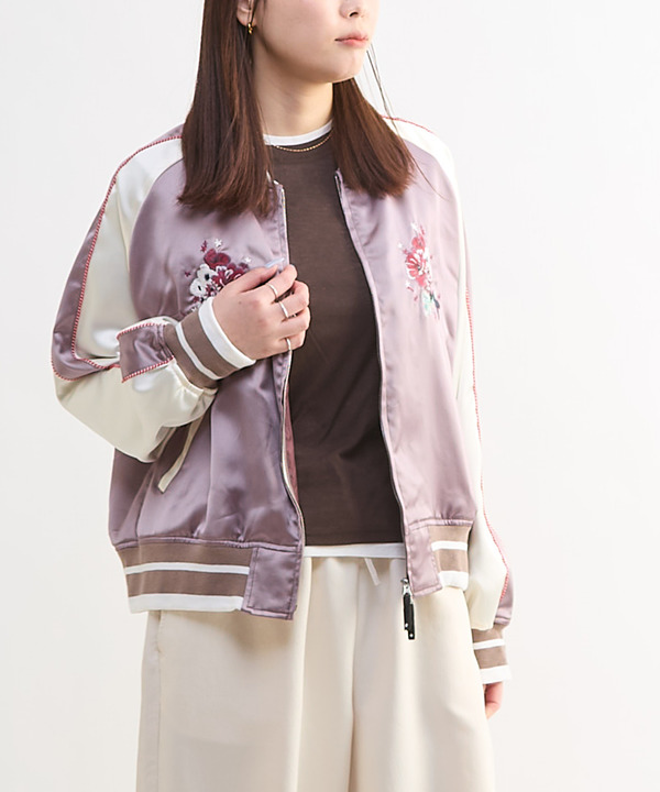 SATIN SHORT SOUVENIR JACKET 詳細画像 ブラウン系その他 1