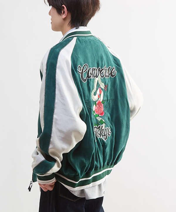 VINTAGE SATIN SOUVENIR JACKET 詳細画像 グリーン 1