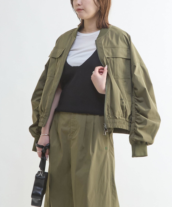 GATHER SLEEVE MILITARY MA-1 JACKET 詳細画像 1