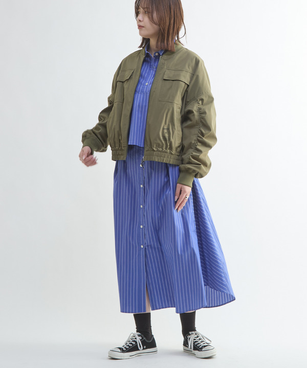 GATHER SLEEVE MILITARY MA-1 JACKET 詳細画像 9