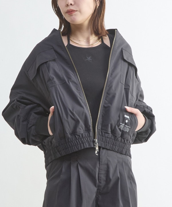 GATHER SLEEVE MILITARY MA-1 JACKET 詳細画像 ブラック 1