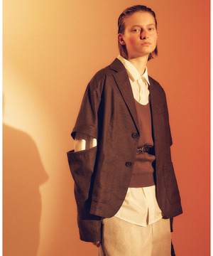 【HL】LINEN LIKE 2WAY TAILORED JACKET