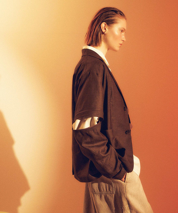 【HL】LINEN LIKE 2WAY TAILORED JACKET 詳細画像 1
