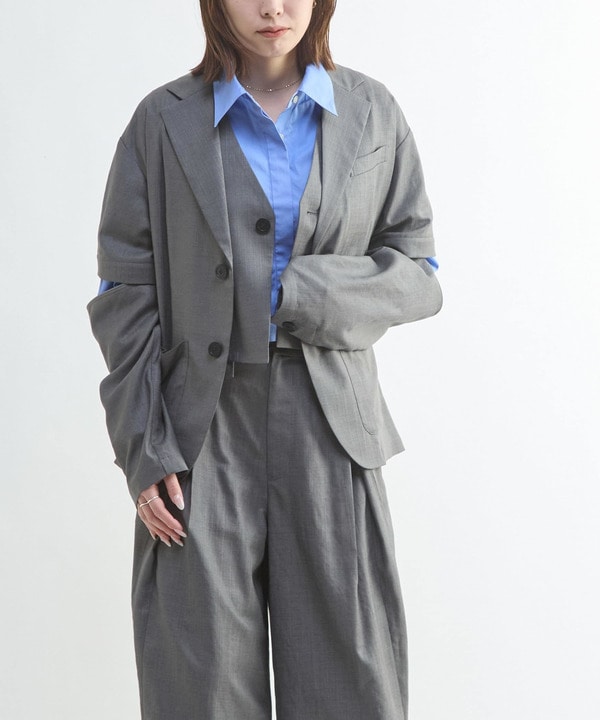 【HL】LINEN LIKE 2WAY TAILORED JACKET 詳細画像 15