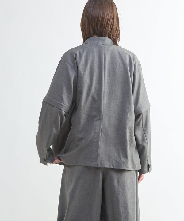 【HL】LINEN LIKE 2WAY TAILORED JACKET 詳細画像 4