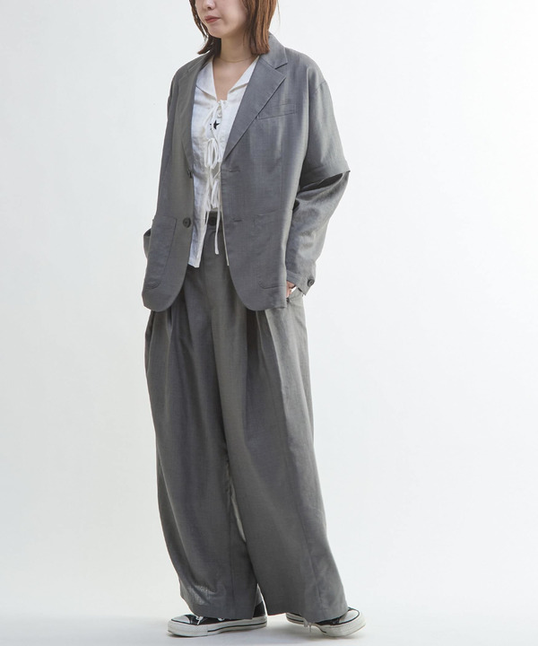 【HL】LINEN LIKE 2WAY TAILORED JACKET 詳細画像 6