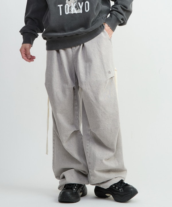DENIM WIDE CARGO PANTS 詳細画像 グレー 1