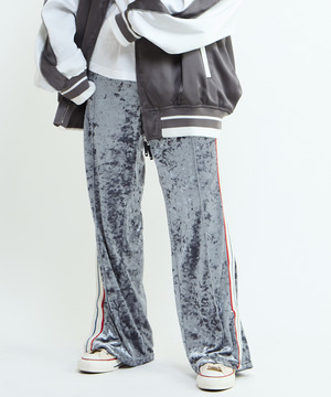SIDE LINE CRASHED VELOR TRACK PANTS