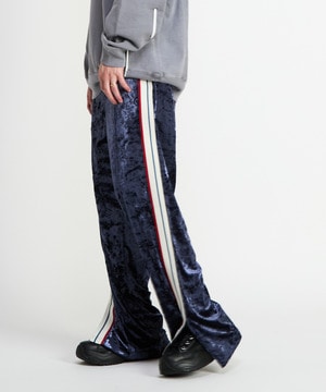 SIDE LINE CRASHED VELOR TRACK PANTS
