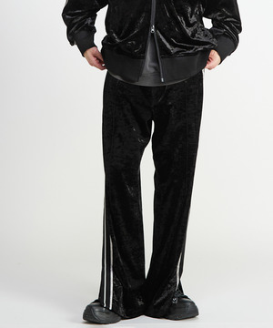SIDE LINE CRASHED VELOR TRACK PANTS