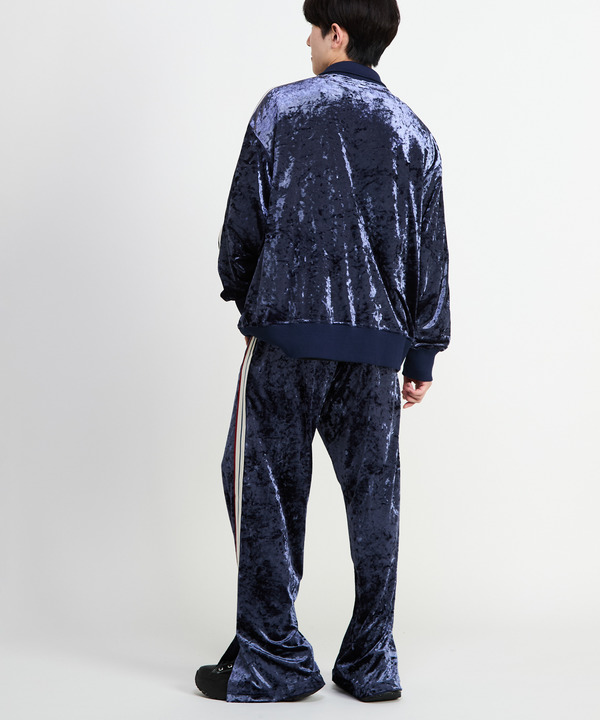 SIDE LINE CRASHED VELOR TRACK PANTS 詳細画像 13