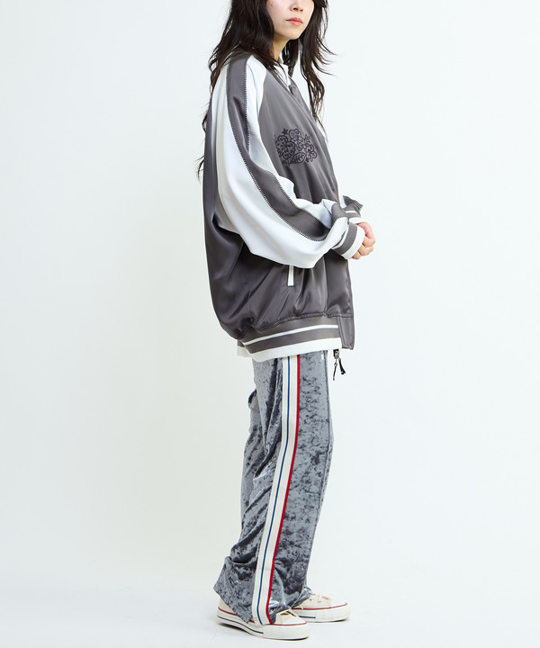 SIDE LINE CRASHED VELOR TRACK PANTS 詳細画像 15