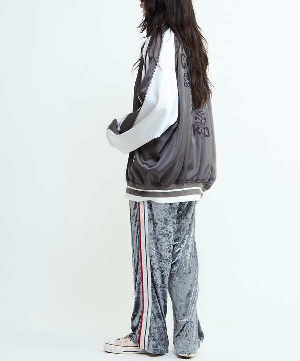 SIDE LINE CRASHED VELOR TRACK PANTS 詳細画像 17