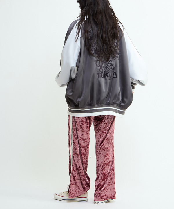 SIDE LINE CRASHED VELOR TRACK PANTS 詳細画像 22