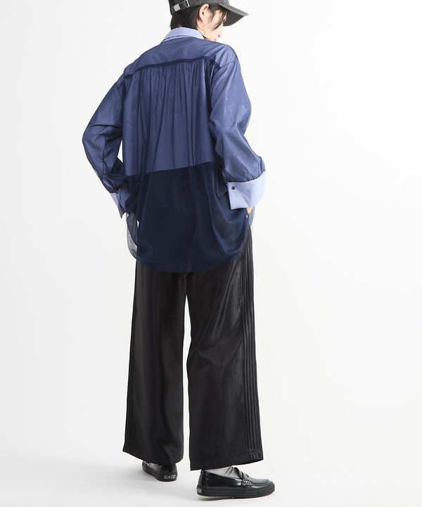 SHINY SATIN PINTUCK WIDE PANTS 詳細画像 5