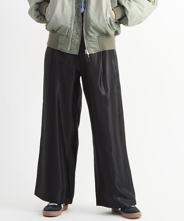 SHINY SATIN PINTUCK WIDE PANTS 詳細画像 ブラック 1