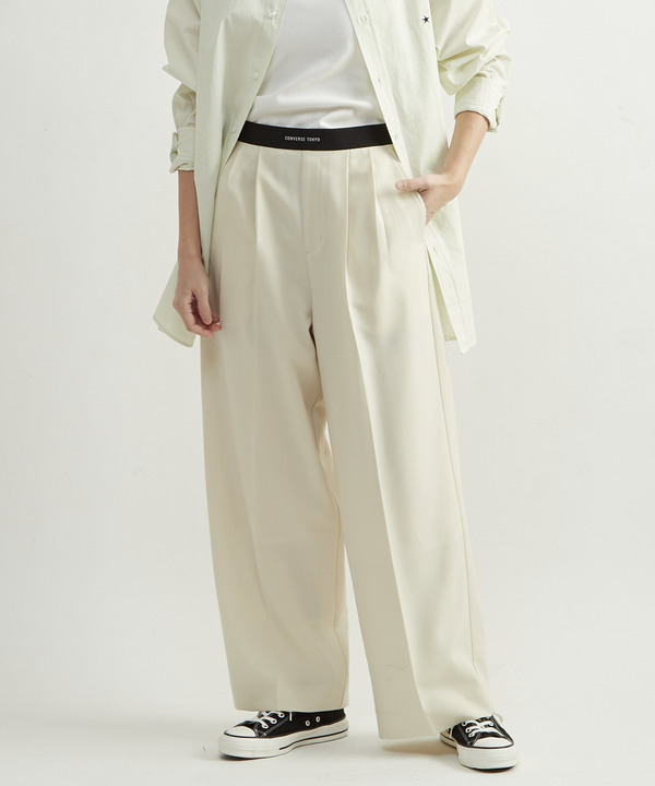WAIST LOGO WIDE SLACKS PANTS 詳細画像 オフホワイト 1