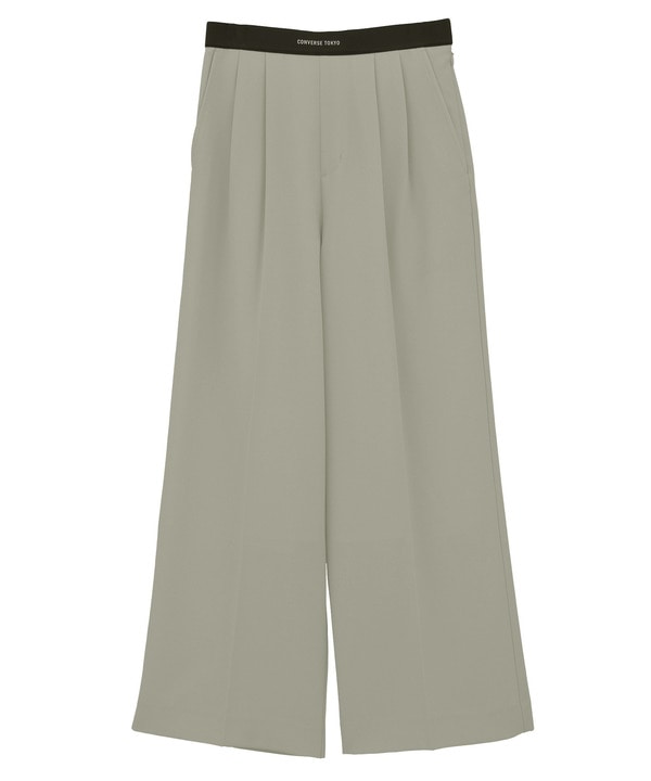 WAIST LOGO WIDE SLACKS PANTS 詳細画像 ライトグレー 1