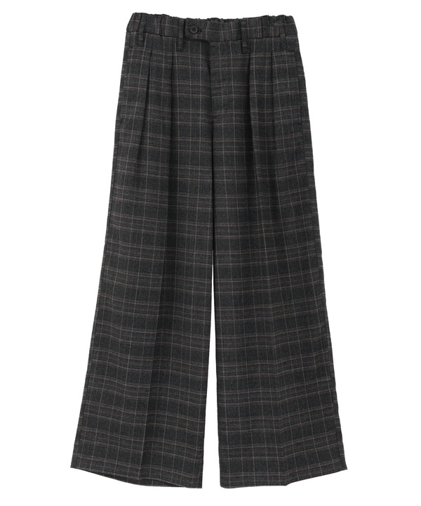 CHECKED WIDE SLACKS 詳細画像 ブラック 1
