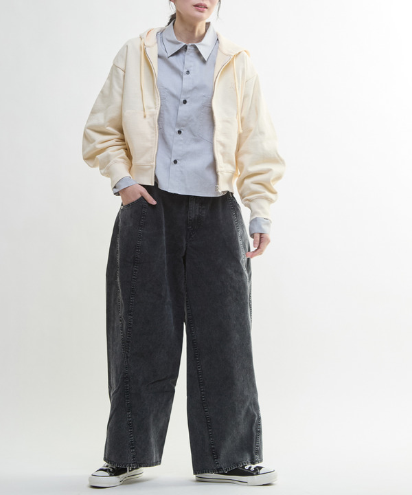 PIGMENT DYED BARREL LEG WIDE PANTS 詳細画像 6