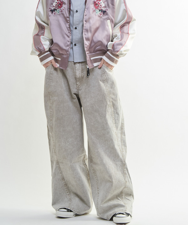 PIGMENT DYED BARREL LEG WIDE PANTS 詳細画像 ベージュ 1