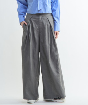 【HL】LINEN LIKE WIDE TUCK PANTS