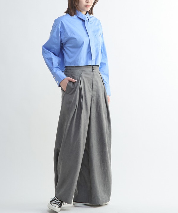 【HL】LINEN LIKE WIDE TUCK PANTS 詳細画像 2