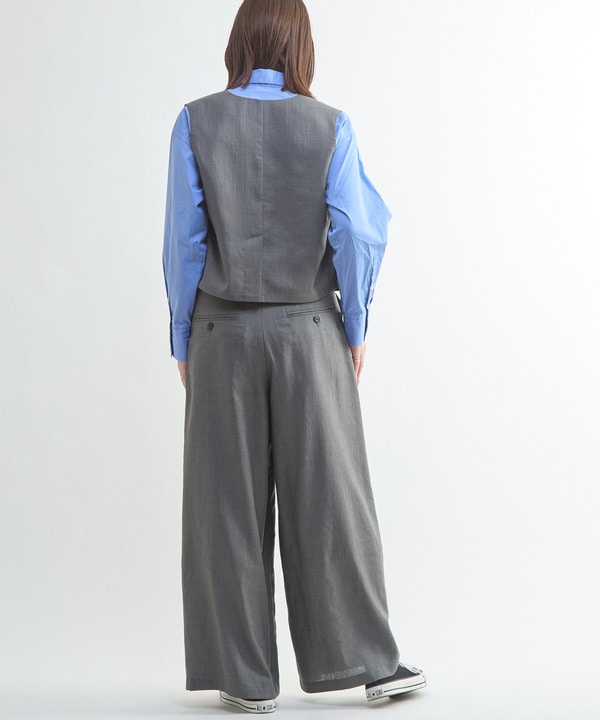 【HL】LINEN LIKE WIDE TUCK PANTS 詳細画像 5