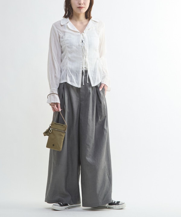【HL】LINEN LIKE WIDE TUCK PANTS 詳細画像 8