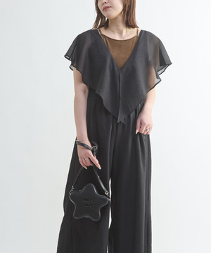 V-NECK FRILL ALL-IN-ONE