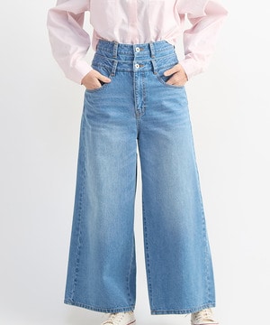 【HL】DOUBLE WAIST WIDE DENIM PANTS
