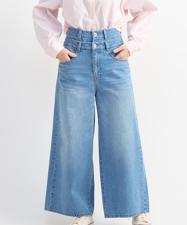【HL】DOUBLE WAIST WIDE DENIM PANTS 詳細画像 ブルー 1