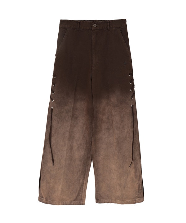 FADE COLOR LACE-UP PANTS 詳細画像 ブラウン 1