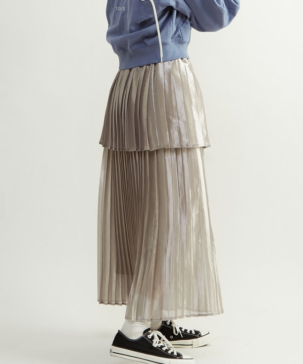 LAYERED PLEATS SKIRT 詳細画像 アイボリー 1